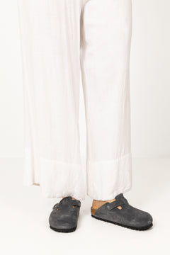 Boston Suede Leather Narrow - Charcoal