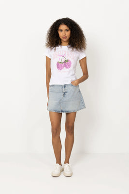 Denim Mini Skirt - Blue Washed