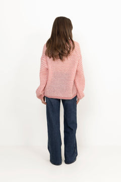 Boxy Mohair V-Neck - Pink Mix