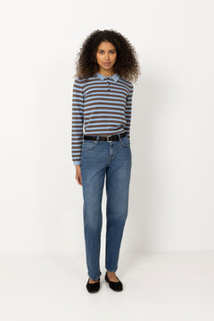 Florence Stripe Polo - Blue Mix