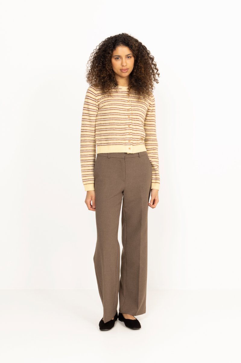 Stripe Wool Cardigan - Lt. Yellow Stripe