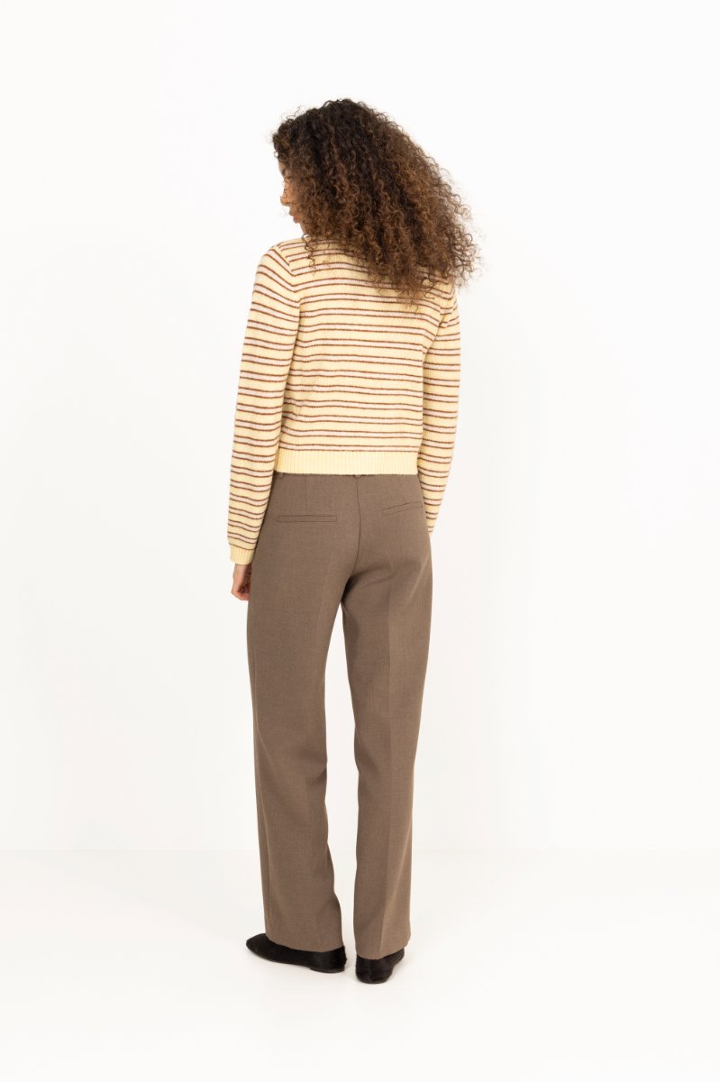 Stripe Wool Cardigan - Lt. Yellow Stripe
