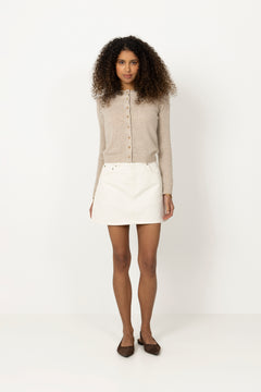 Denim Mini Skirt - White