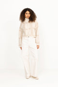 Tine Light Check Cardigan - Lt Brown Mix