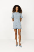 Short Denim Dress - Blue Washed