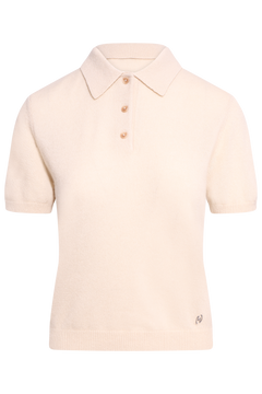 Cashmere Short Sleeve Polo - Ecru