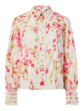 Yassomelli Ls Shirt - Birch Red Flowers