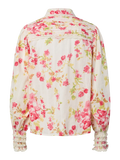 Yassomelli Ls Shirt - Birch Red Flowers