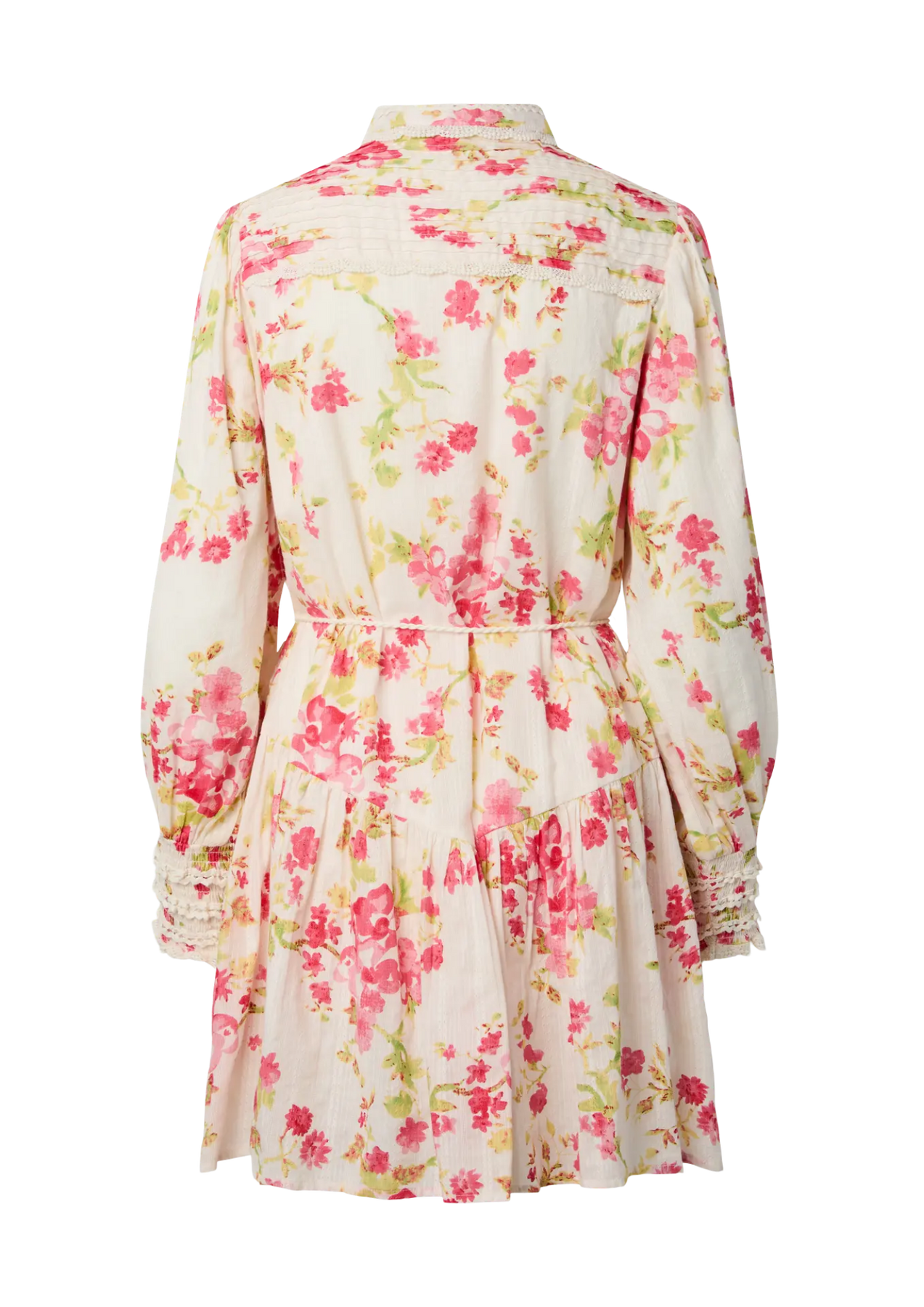 Yassomelli Ls Shirt Dress - Birch Red Flower