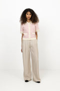 Yaslivia Ss Knit Cardigan - Birch Rose Violet/Ballerina