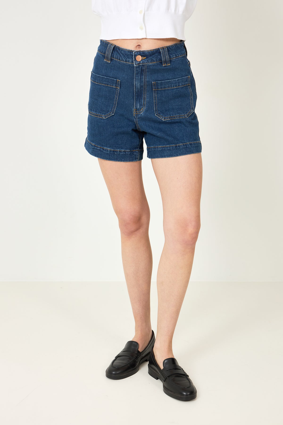 Yasnema Hmw Denim Shorts - Medium Blue Denim