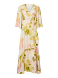 Yasmarga 3/4 Wrap Long Dress - Pristine Marga Aop