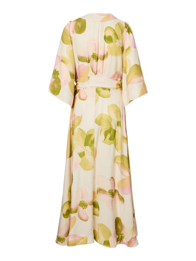 Yasmarga 3/4 Wrap Long Dress - Pristine Marga Aop