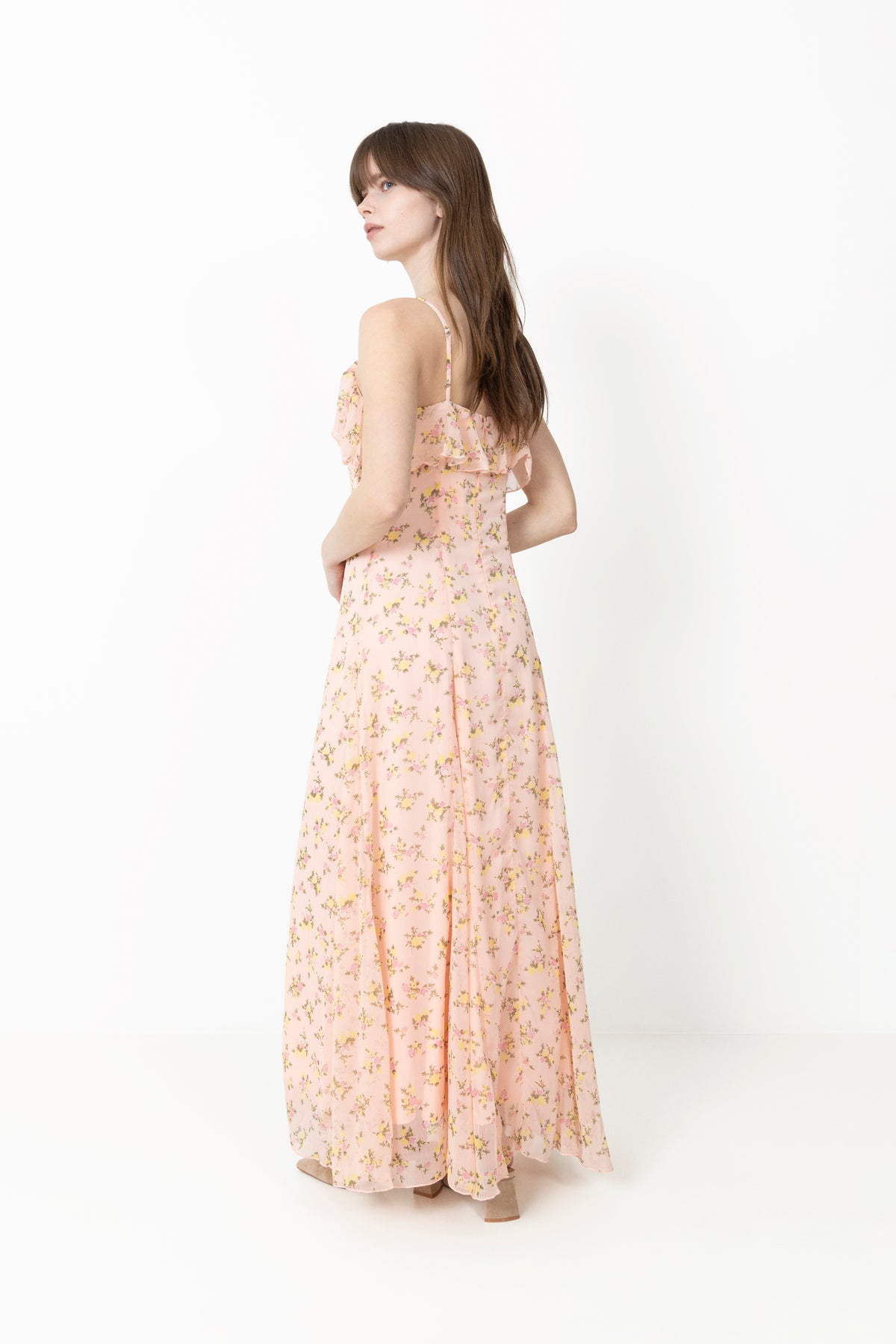 Yassoiree Strap Maxi Dress - Blushing Rose Soiree Aop