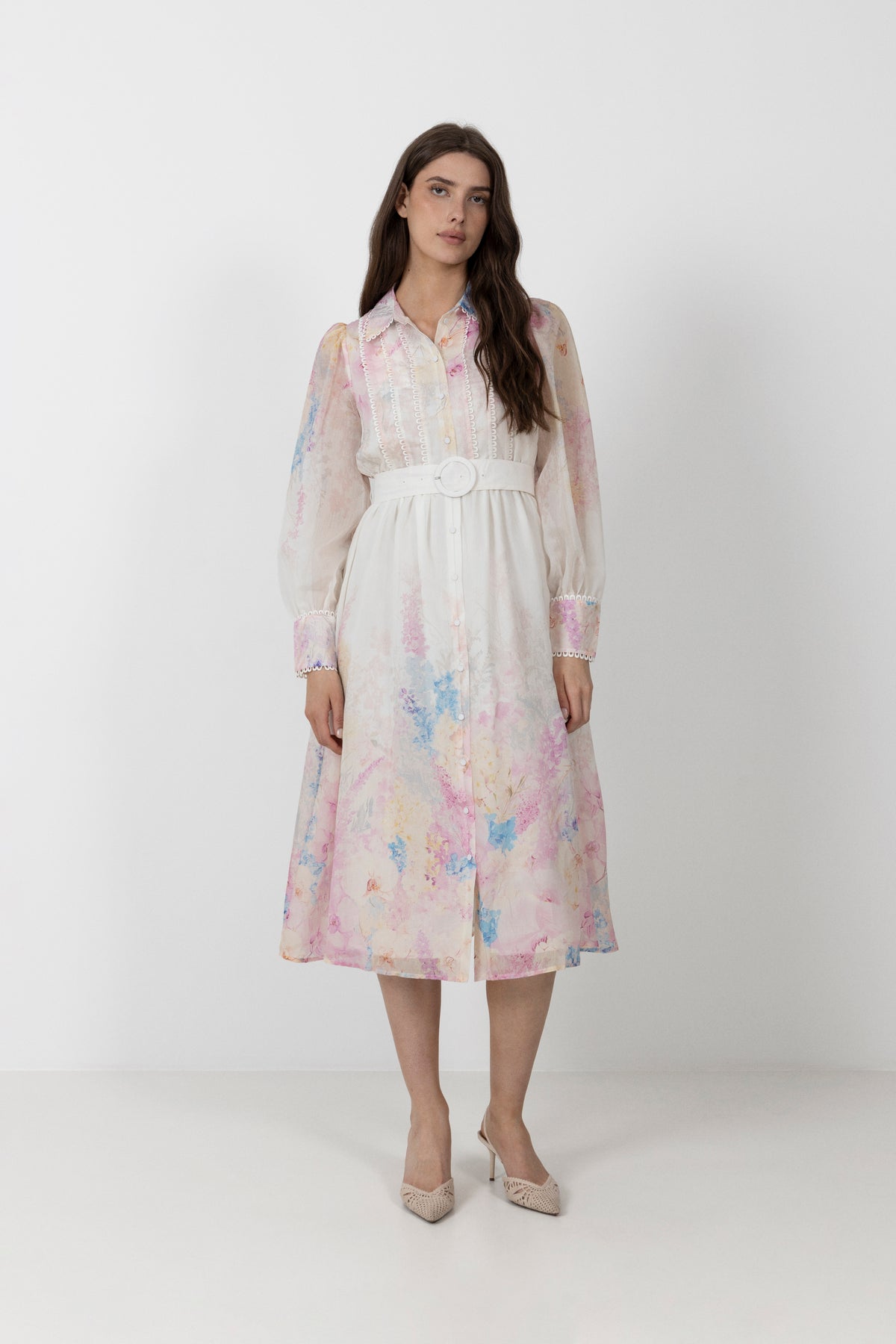 Yasflorence Ls Long Dress - Pristine Florence Aop