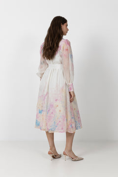 Yasflorence Ls Long Dress - Pristine Florence Aop