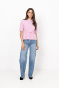 Yasthellis Ss Knit Pullover - Pink Lady