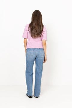 Yasthellis Ss Knit Pullover - Pink Lady
