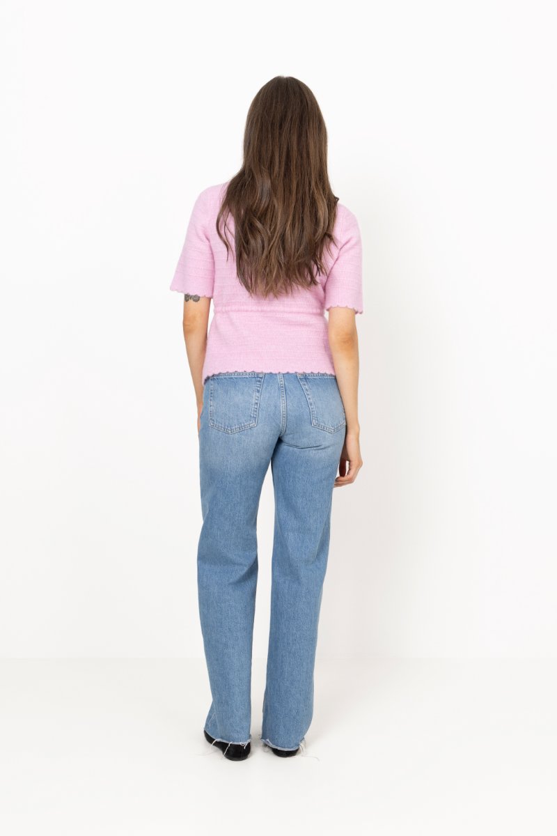 Yasthellis Ss Knit Pullover - Pink Lady