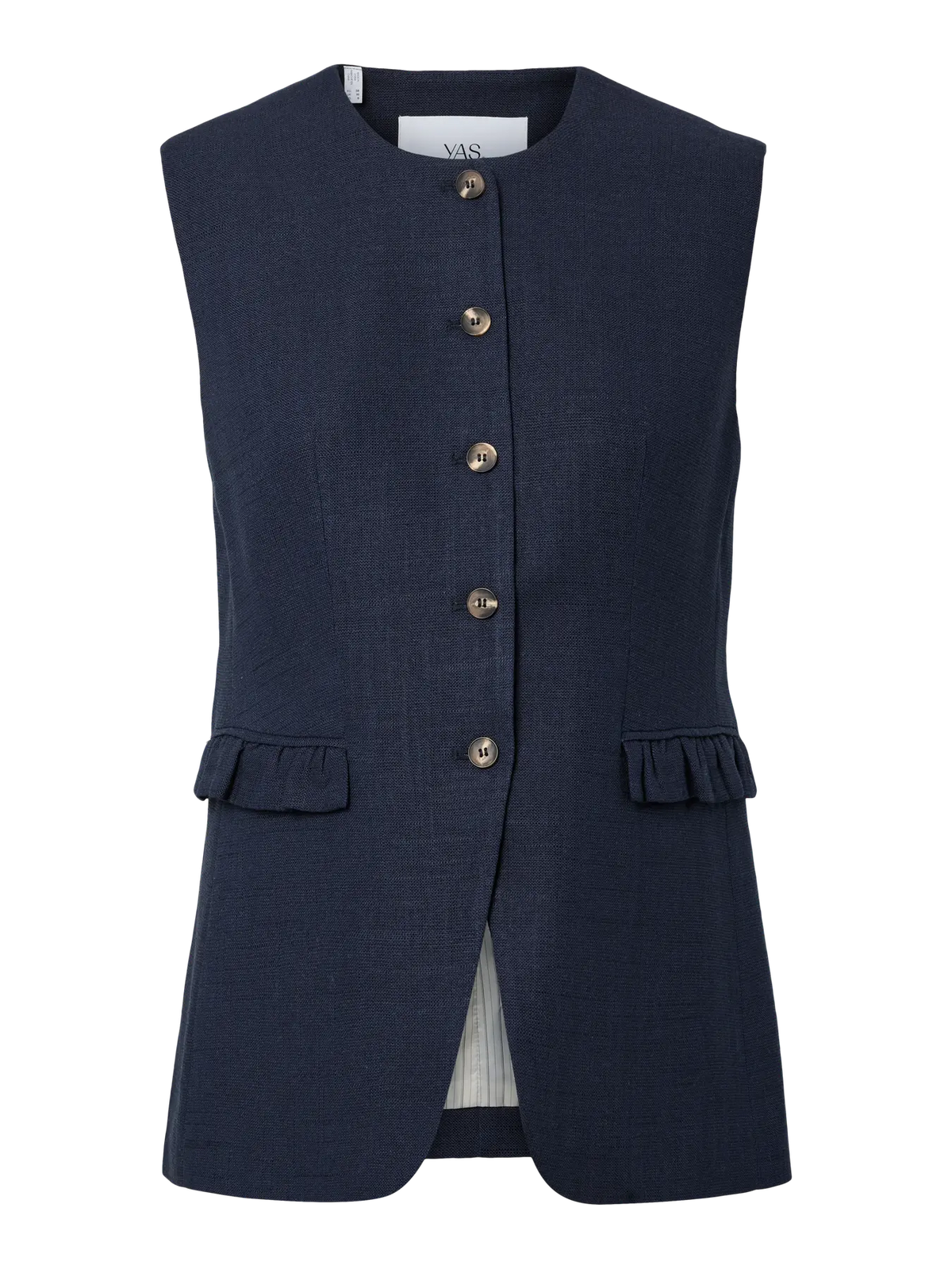 Yasagana Linen Blend Waistcoat - Navy Blazer