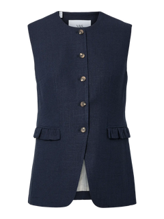Yasagana Linen Blend Waistcoat - Navy Blazer