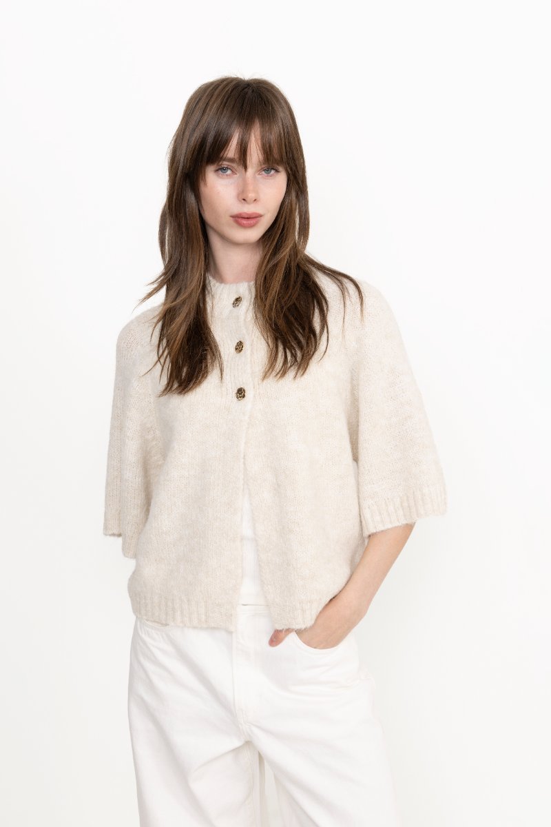 Benuta Fluffy Knit Cardigan - Off White