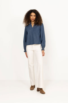 Emmeline Denim Blouse - Dark Blue