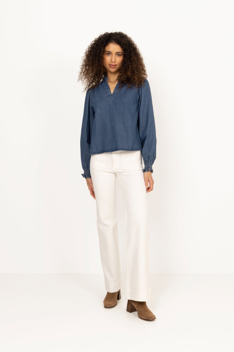 Emmeline Denim Blouse - Dark Blue