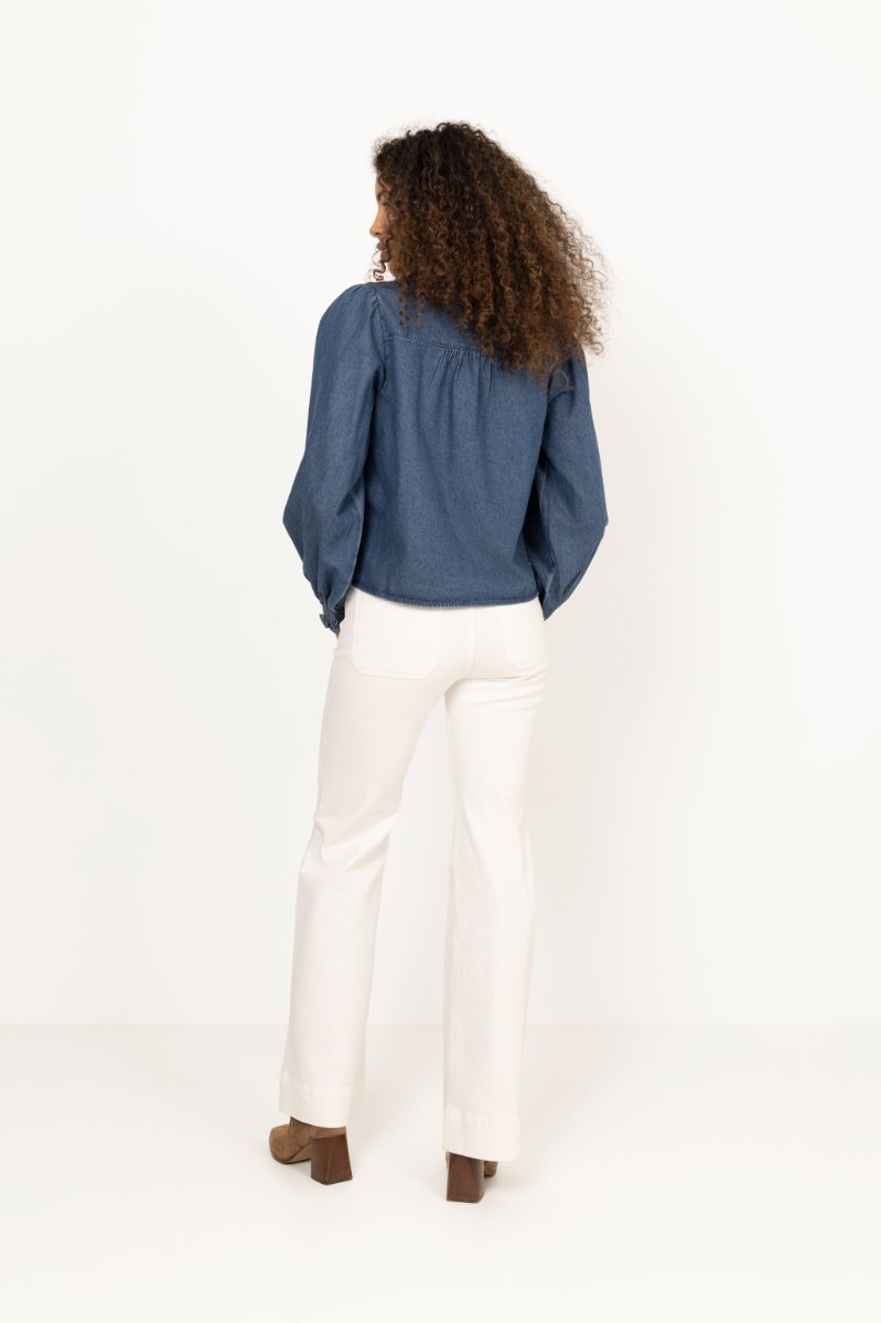 Emmeline Denim Blouse - Dark Blue