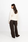 Paulina Fluffy Knit Blouse - Off White
