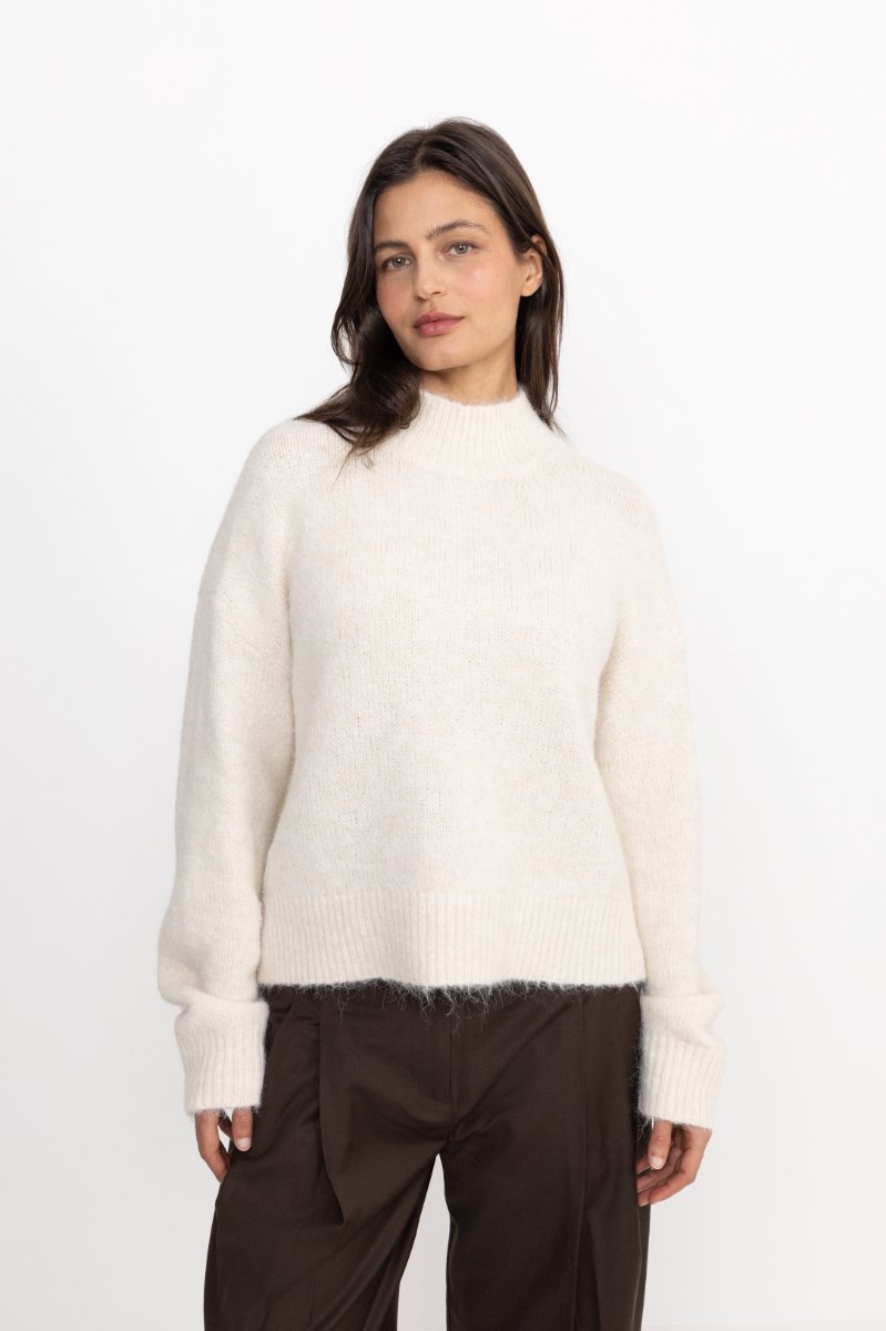 Paulina Fluffy Knit Blouse - Off White