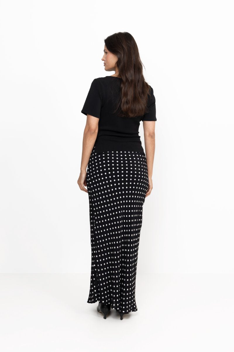 Viso Crepe Dot Skirt - Black