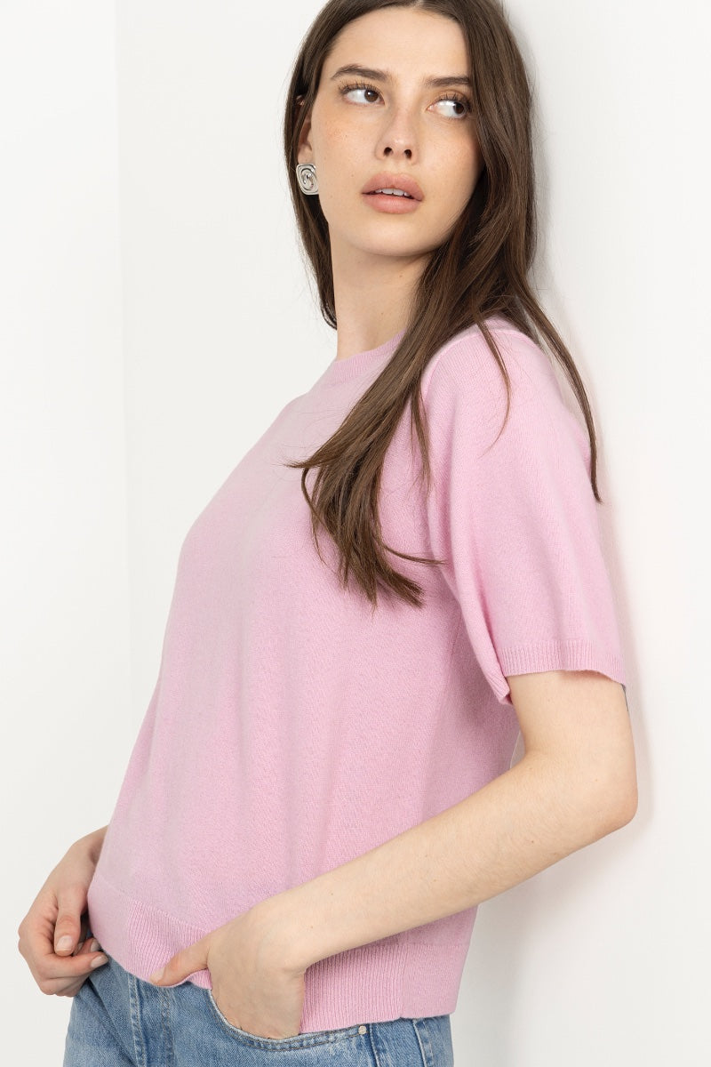 Missy Knit Tee - Light Pink