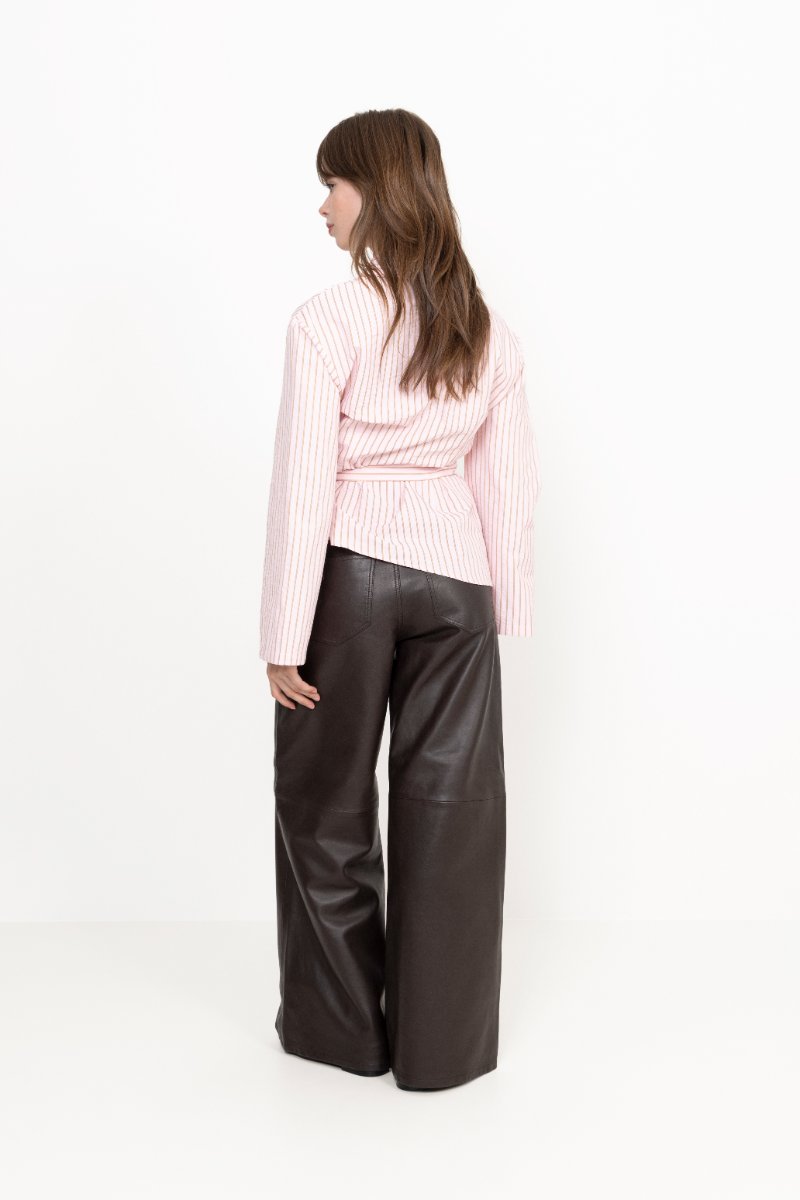 Tifuna Stripe Wrap Shirt - Light Pink