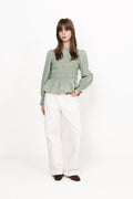 Possa Stripe Blouse - Dusty Green