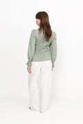 Possa Stripe Blouse - Dusty Green