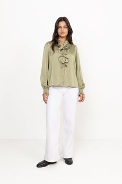 Zamola Blouse - Dusty Army