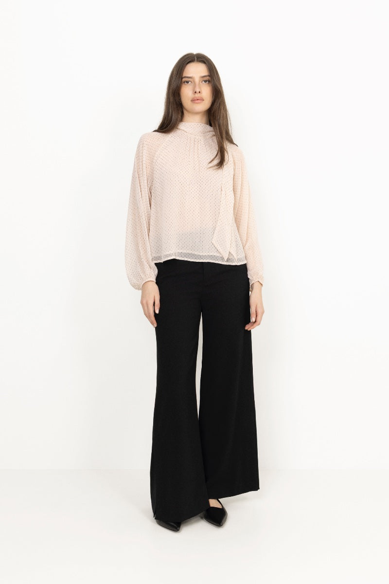 Patti Double Dot Blouse - Creme