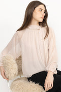 Patti Double Dot Blouse - Creme
