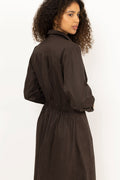 Ottana Poplin Dress - Chocolate Brown