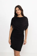 Mottuna Drapy Mesh Dress - Black