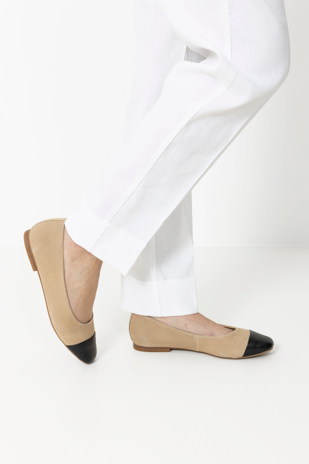 Trieste Ballerina Leather - Beige