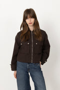 Rivera Canvas Boxy Jacket - Brown