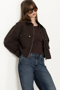 Rivera Canvas Boxy Jacket - Brown