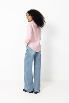 Reg Linen Ls Shirt - Lilly Pink