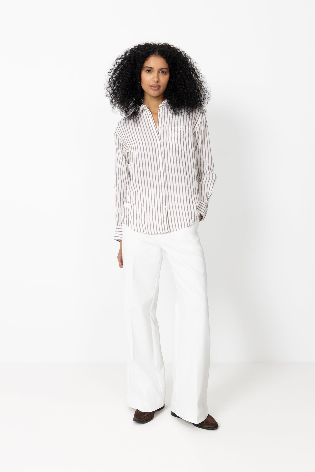 Rel Striped Linen Ls Shirt - Fresh Soil