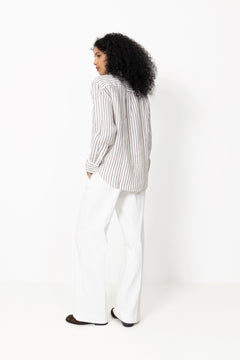Rel Striped Linen Ls Shirt - Fresh Soil