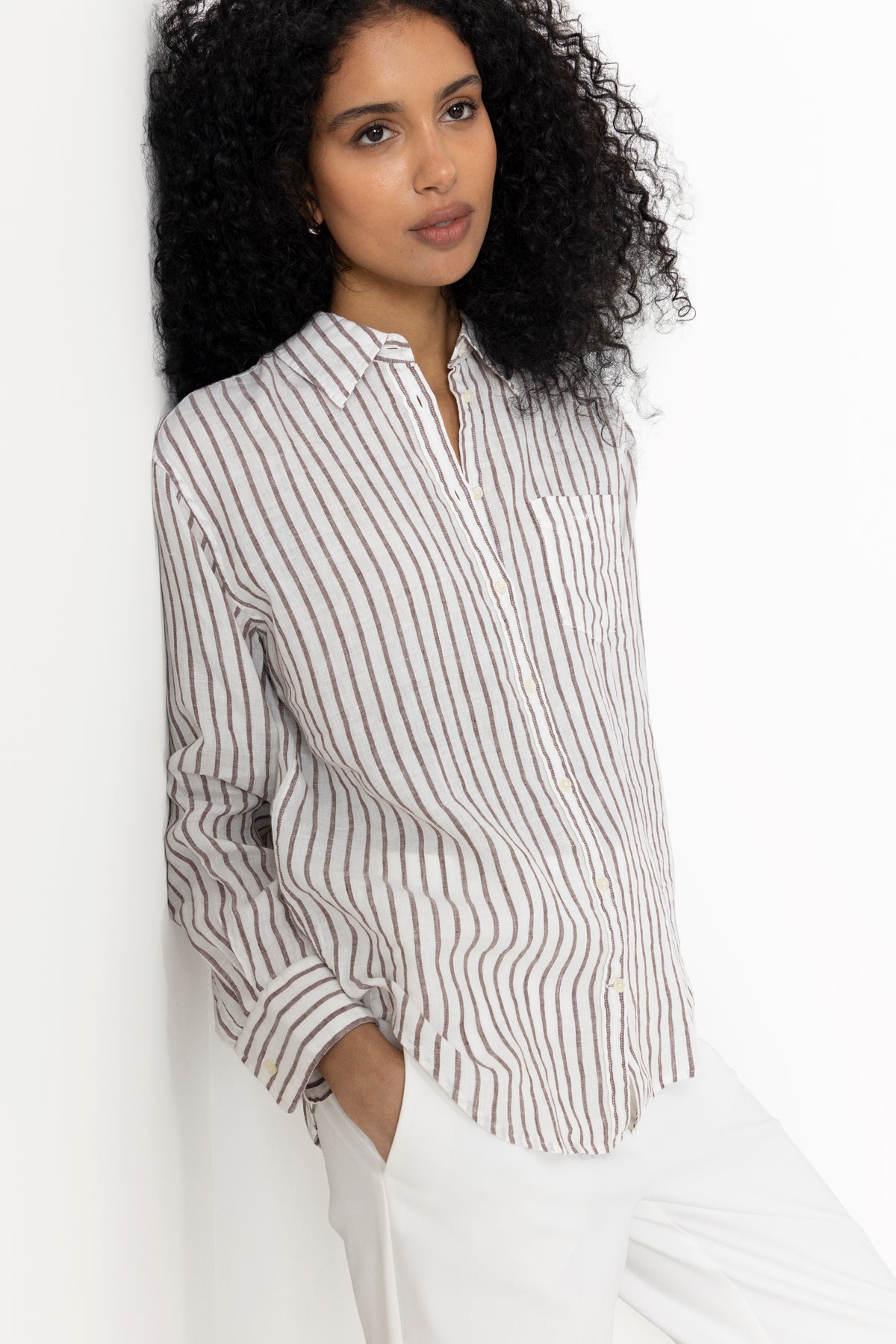 Rel Striped Linen Ls Shirt - Fresh Soil