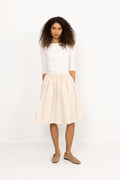 Ctn Pleated Skirt - Creamed White
