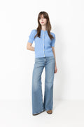 Cotton Cable Ss Cardigan - Hydrangea Blue